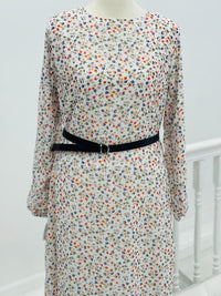 Floral Print Off White Dress