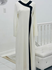 W & B Abaya Lace White, Black
