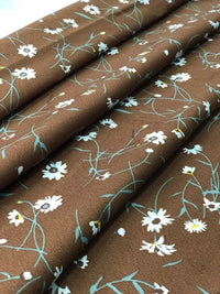 Khadija- Brown floral chiffon hijab