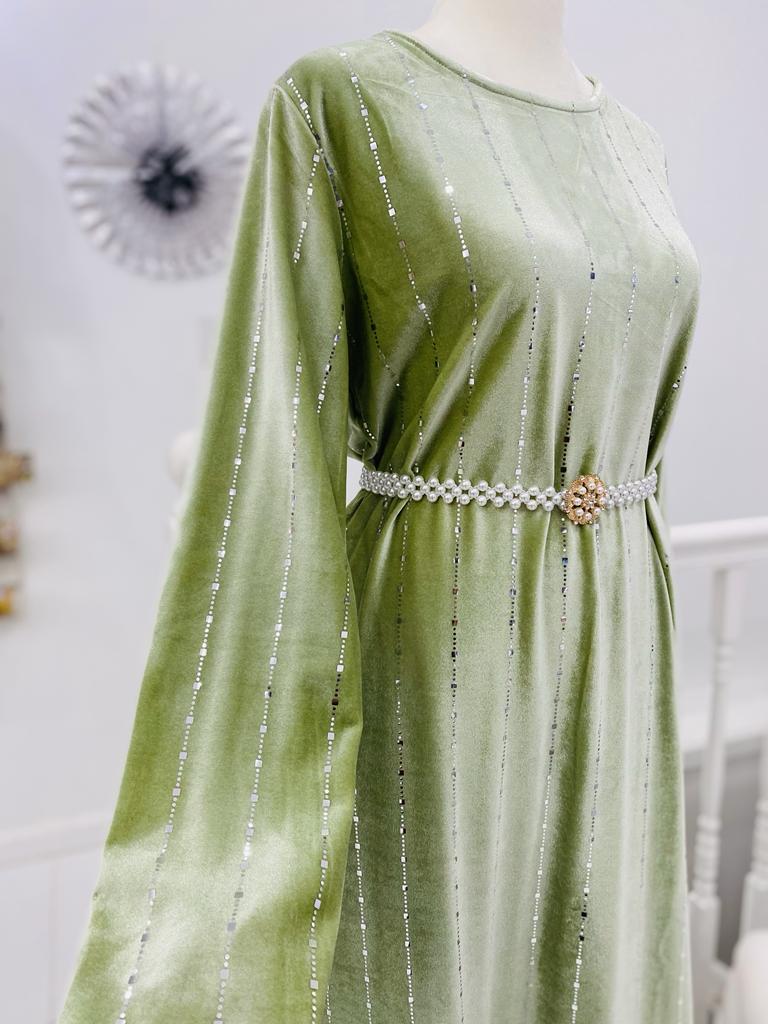 Maria Green Velvet Dress Precious Noor Maria Green Velvet Dress Precious Noor
