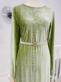 Maria Green Velvet Dress