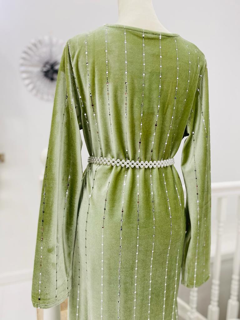 Maria Green Velvet Dress