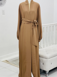 Open Front W/ Pckt Plain Brown