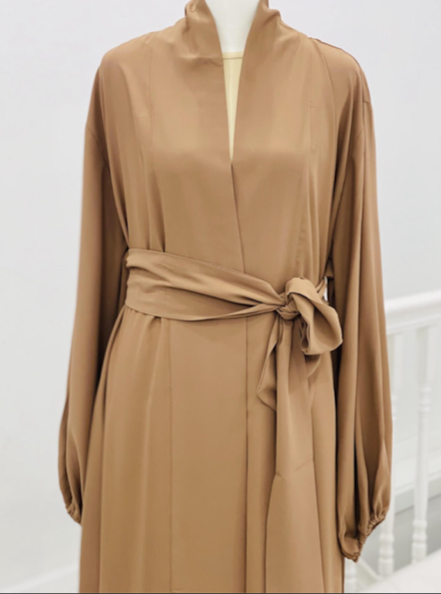 Open Front W/ Pckt Plain Brown