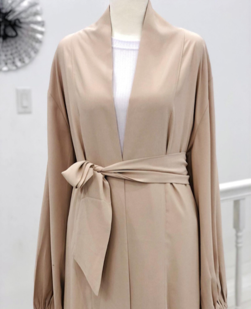 Open Front W/ Pckt Plain Brown
