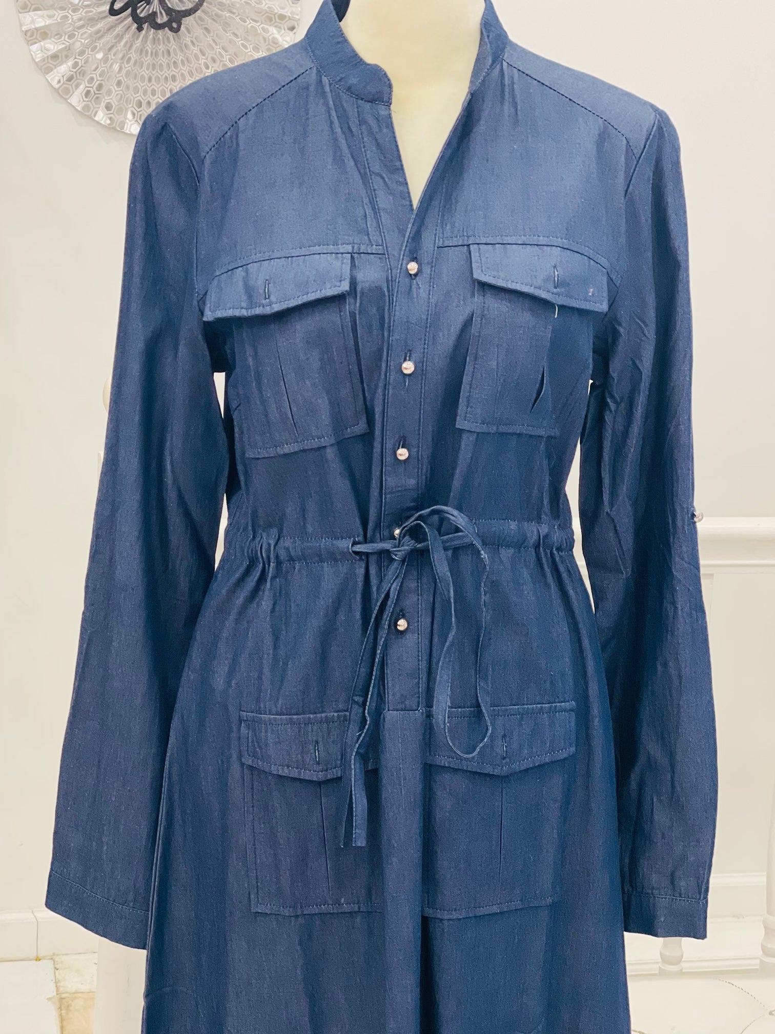 Denim Dress Abaya Dark Blue Precious Noor Denim Dress Abaya Dark Blue Precious Noor