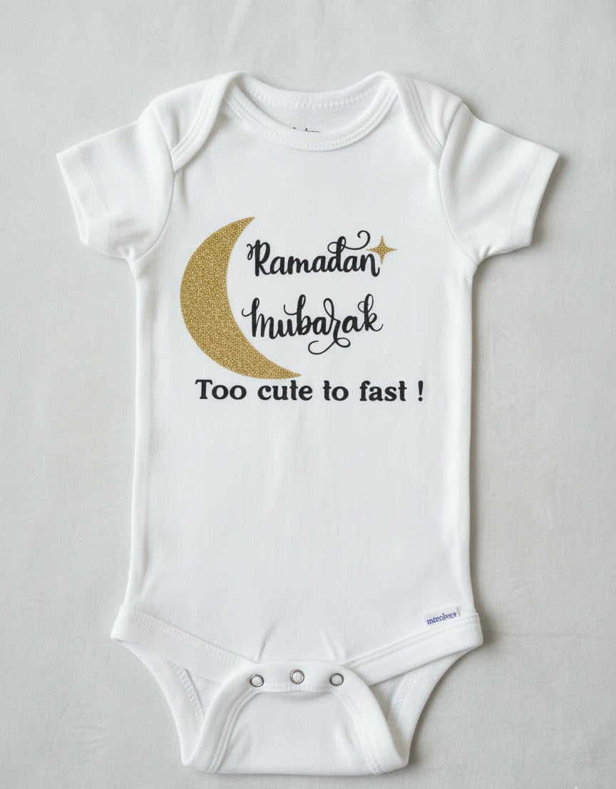 Too cute to fast baby onesie