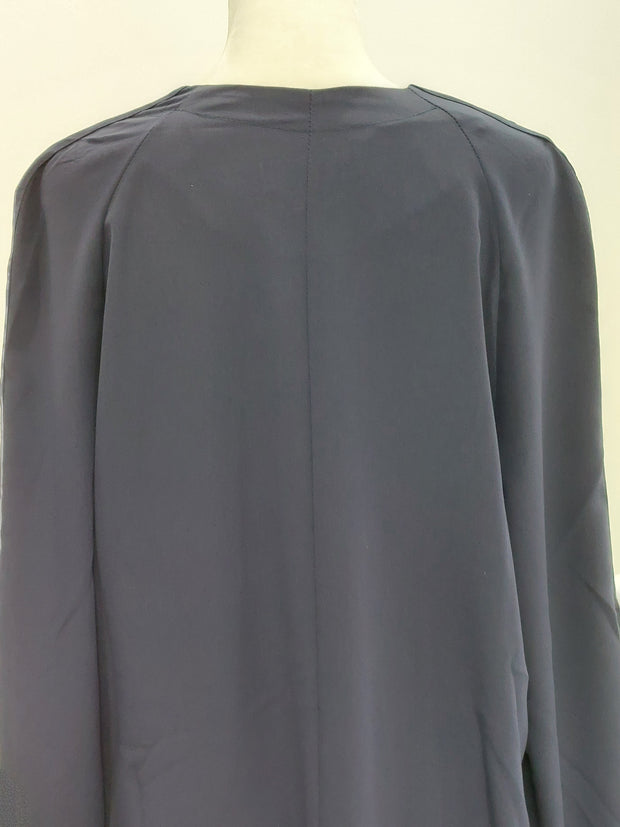 Navy Blue Abaya Front Zipper