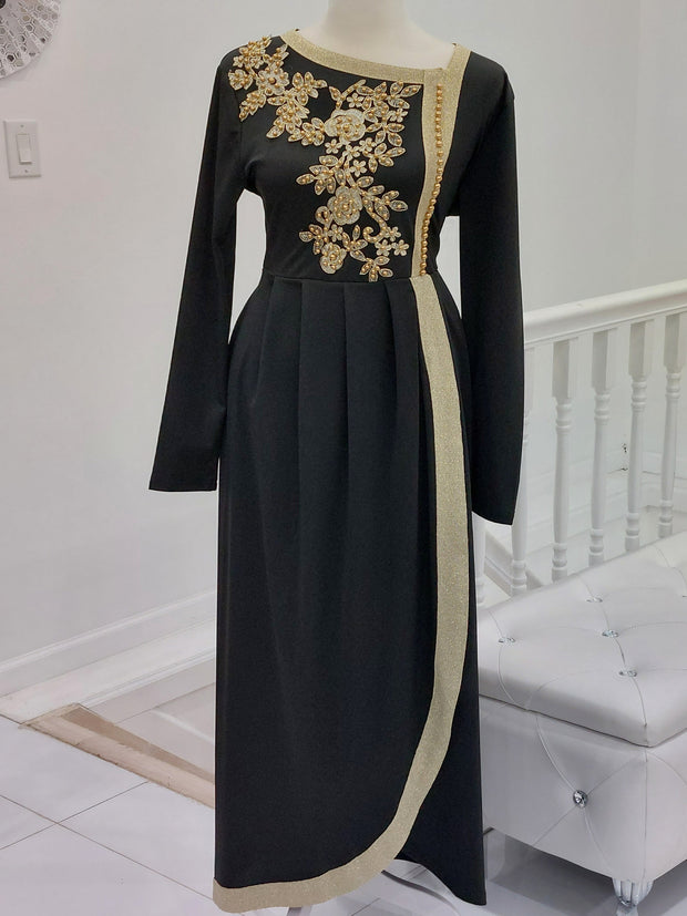 Adriana Dress Pearl Black