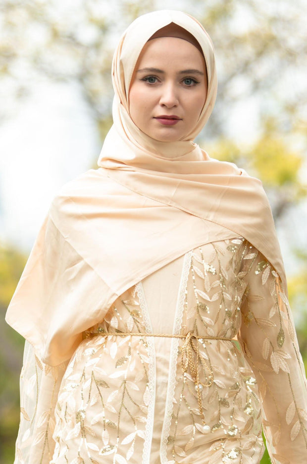 Cream Satin Hijab