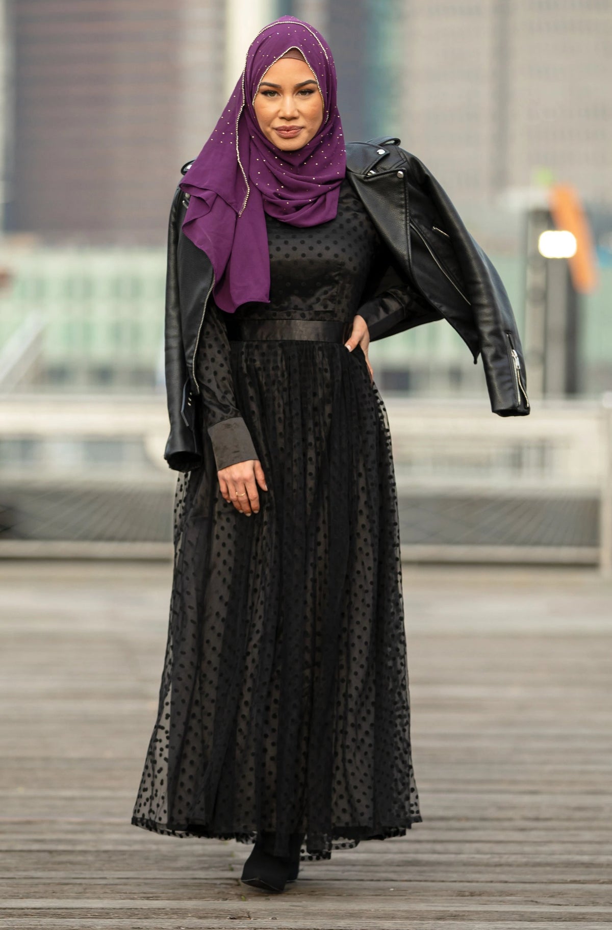 Black Mesh Polka Dot Long Sleeve Maxi Dress Precious Noor Black Mesh Polka Dot Long Sleeve Maxi Dress Precious Noor
