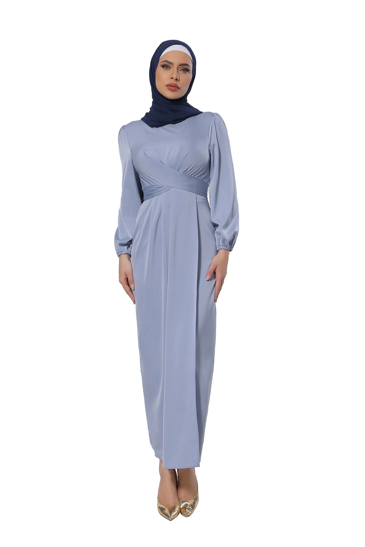 satin faux wrap maxi dress After Six Women's Faux Wrap Whisper Satin Maxi Dress With Draped Tulip Skirt, 6