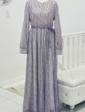Lavender Floral Dress/Abaya