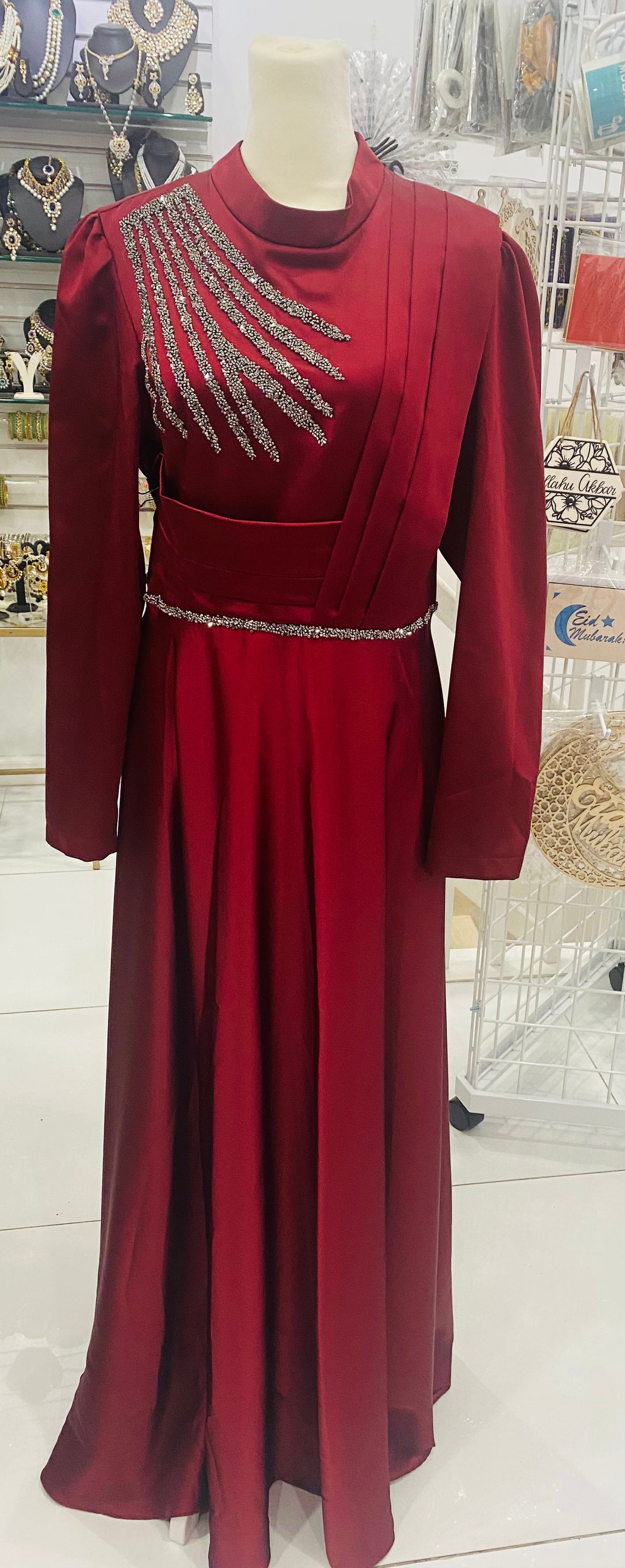 Ruby Maroon Long Dress